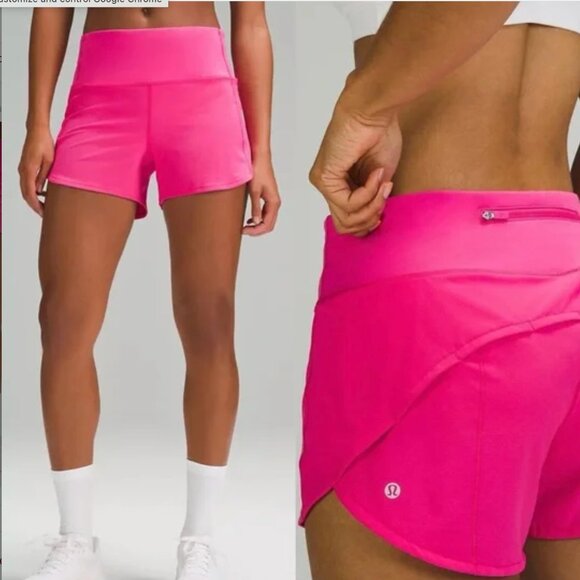 lululemon athletica Pants - NWT Lululemon Speed Up Mid-Rise Lined Short 4" Sonic Hot Pink Sz 2 Tall